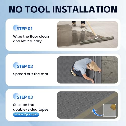 Garage Floor Mat, 2.8mm Thickened PVC Flooring Roll for Under 8×30 FT Gray