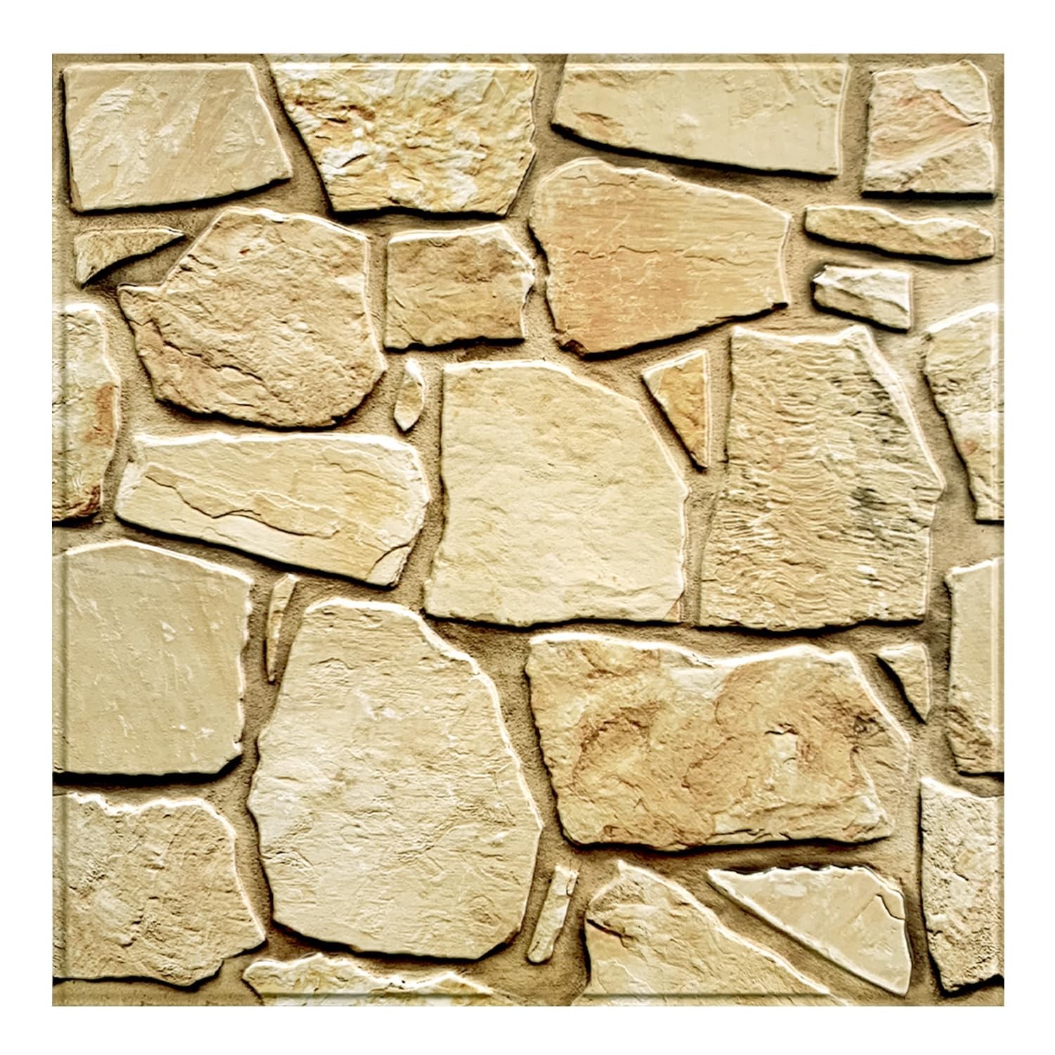 10 Pcs 3D Faux Stone Panels Peel and Stick – 11.8″x11.8″ PVC 3D Wall Panels B…