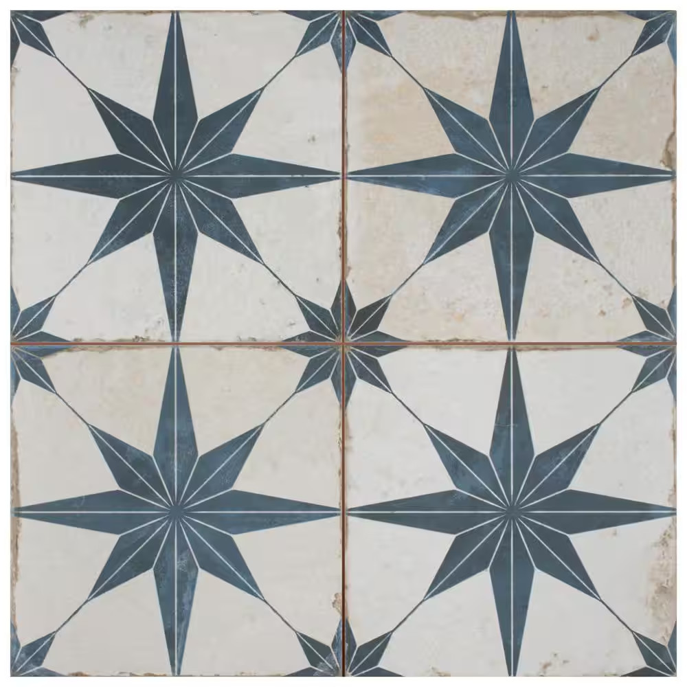 Kings Star Blue 17-5/8 In. X 17-5/8 In. Ceramic Floor and Wall Tile (10.95 Sq. F
