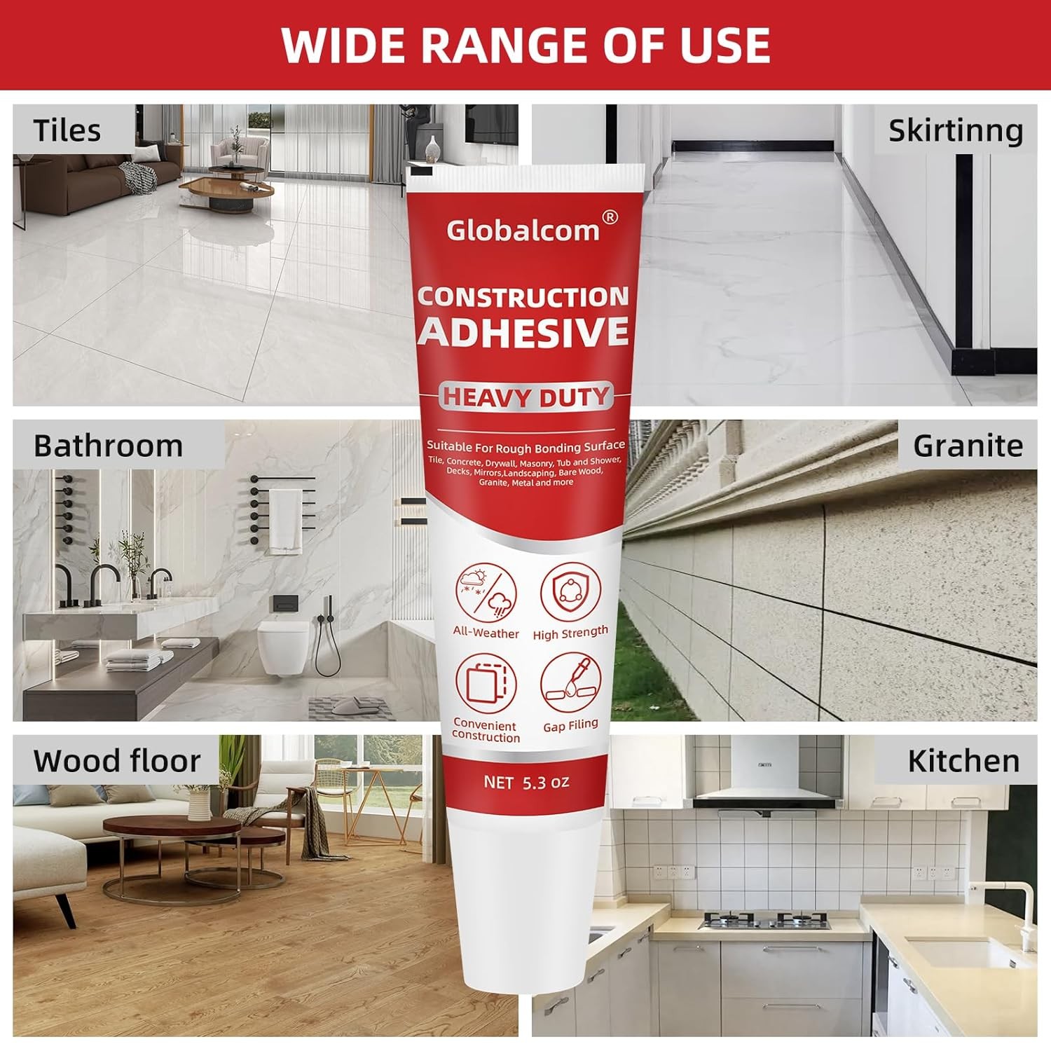 Construction Adhesive Heavy Duty Waterproof Glue for Tile Stone Wood Floor