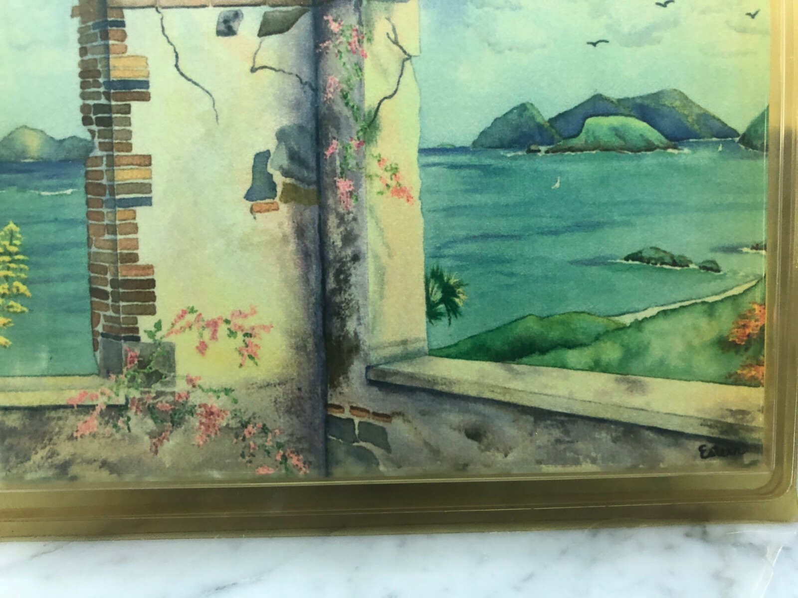 NEW Ceramic Accent & Decor Tile 6 x 8 Mediterranean Seascape ART