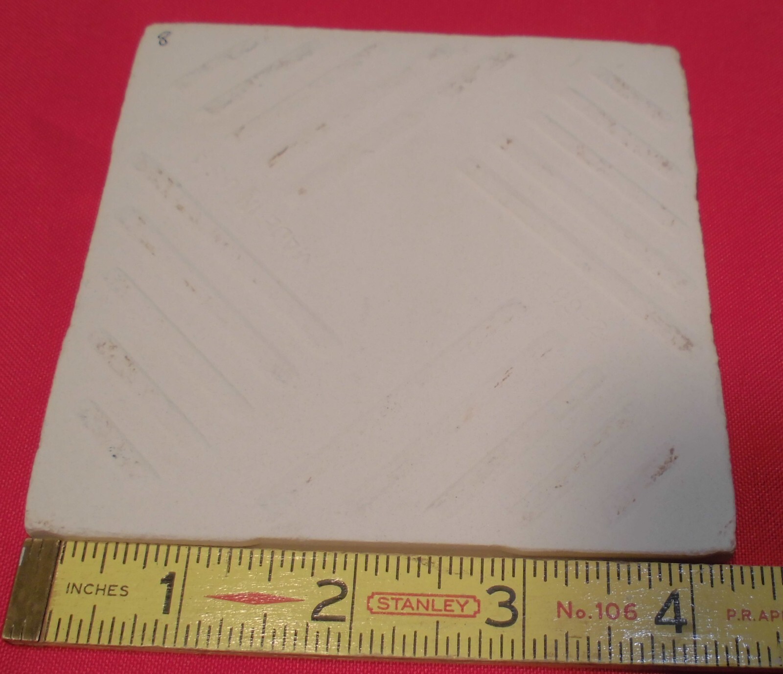 1 pc. Gloss Ceramic Tile *Bumpy Bright White* 4-1/4″ United States Tile Co. NEW