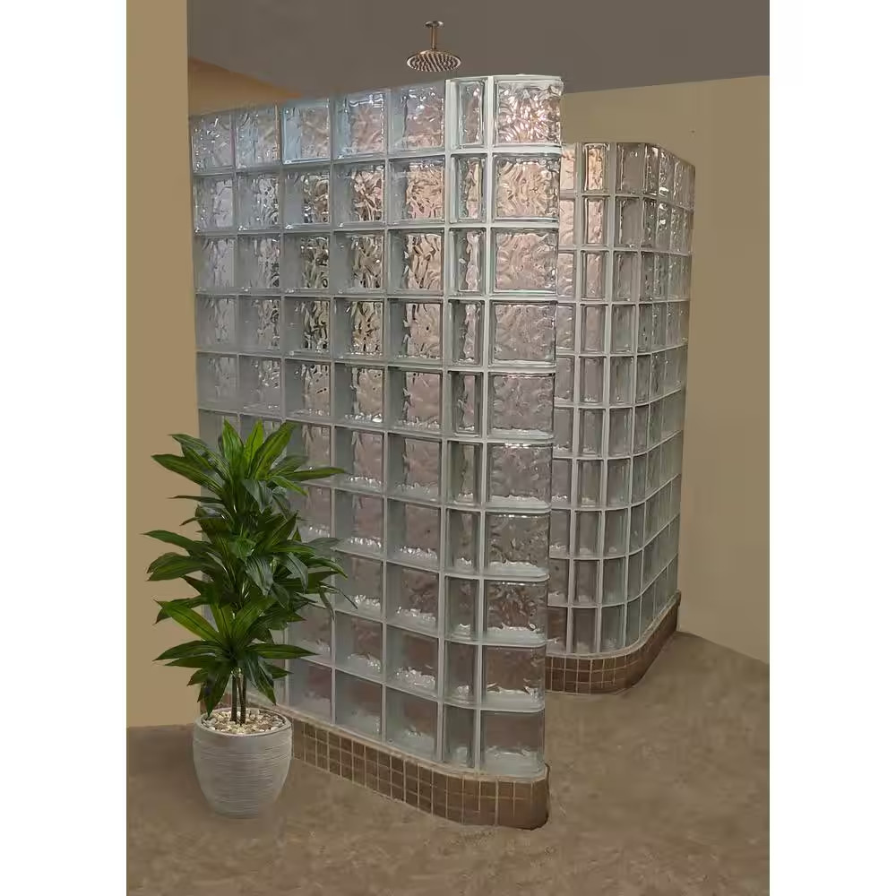 Nubio 4 In. Thick Series 8 In. X 8 In. X 4 In. End (4-Pack) Wave Pattern Glass B