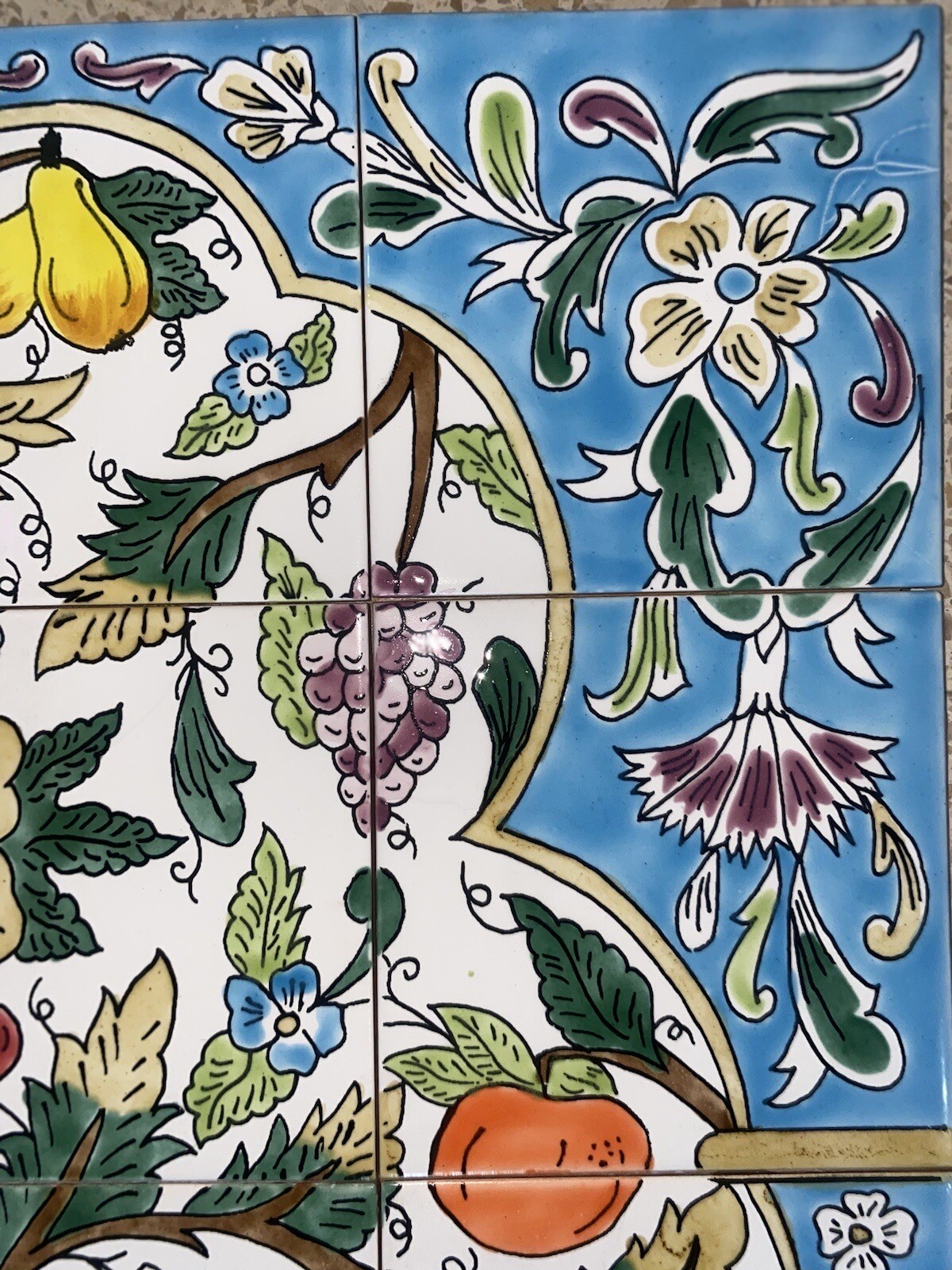 18″ x 24″ Ceramic Tile Mural Backsplash Art Wall Panel Hand Painted Vase Flowers
