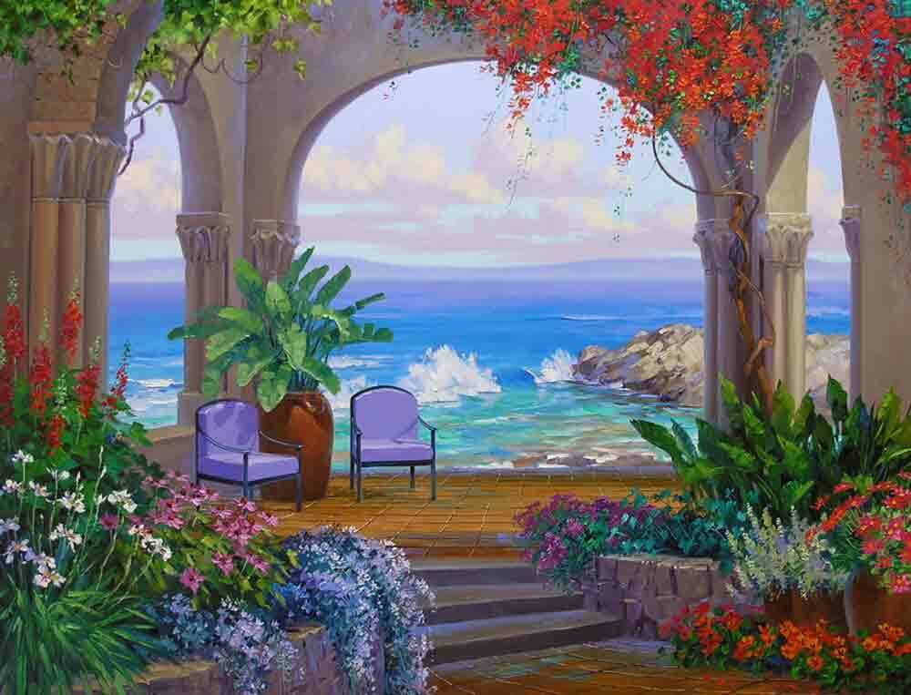 Mediterranean Accent & Decor Tile Mikki Senkarik Veranda Art MSA103AT
