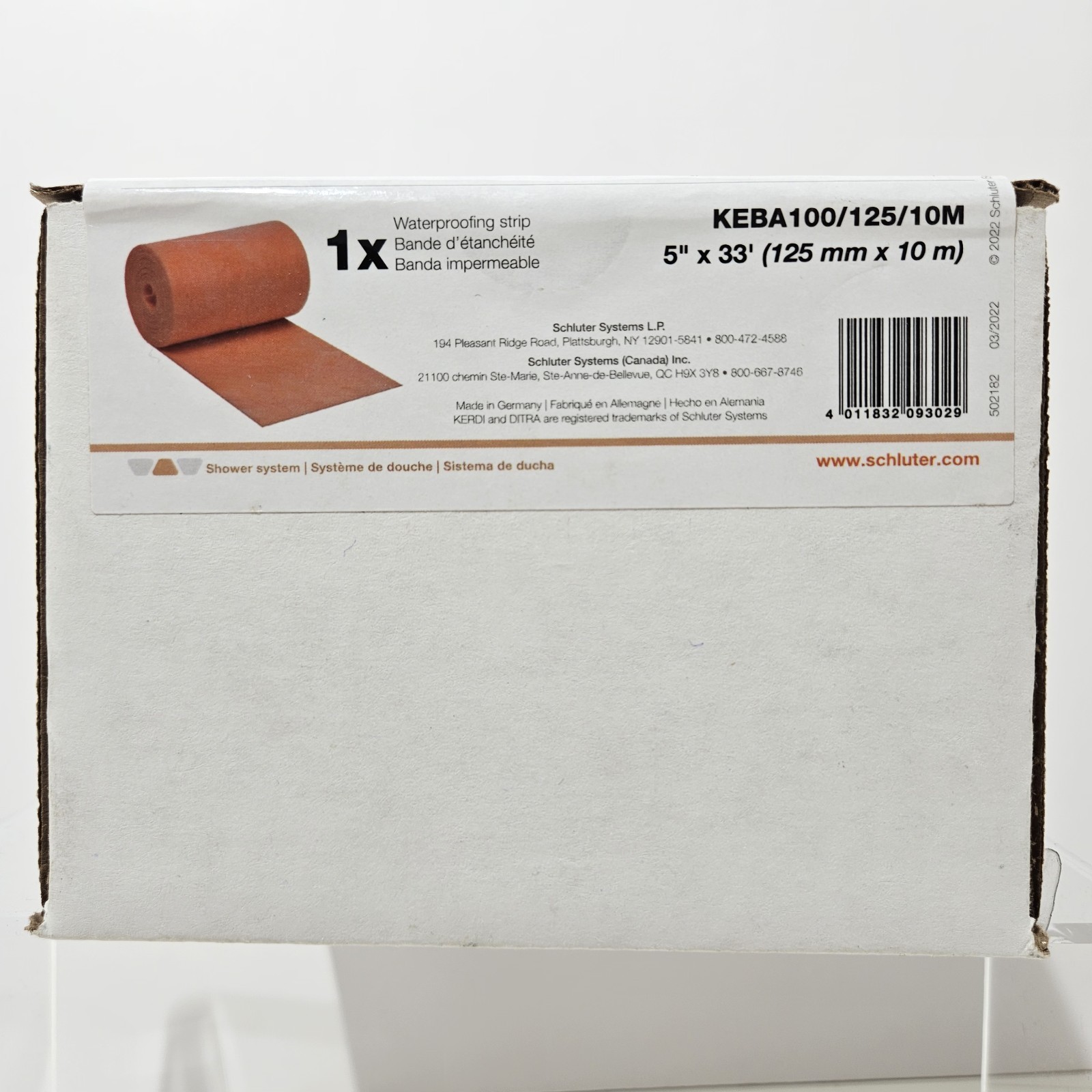 Schluter Kerdi Band Waterproofing Membrane Strip 5″×33′ KEBA100/125/10M Sealed
