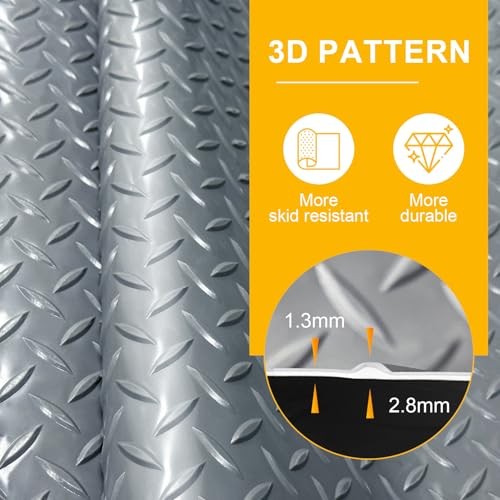4x10FT Garage Floor Mat, 2.8mm Thickened Flooring Roll for Under 4*10FT Grey