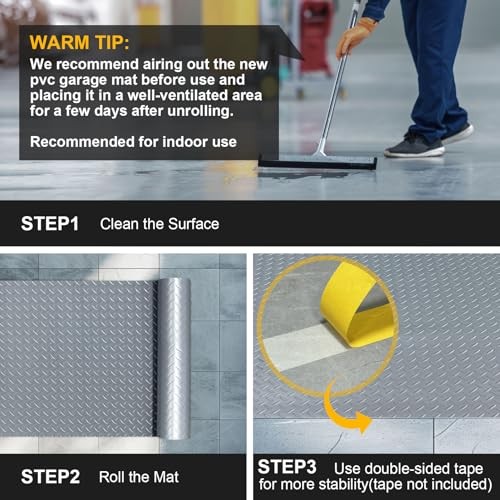 4x10FT Garage Floor Mat, 2.8mm Thickened Flooring Roll for Under 4*10FT Grey