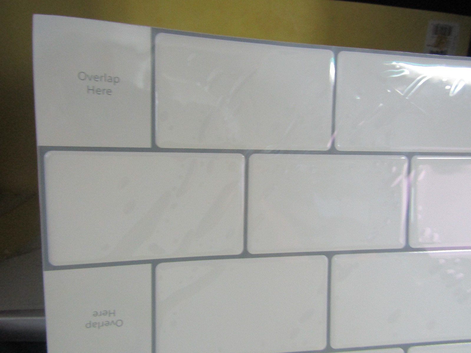 Art3d Peel & Stick Plastic Backsplash Wall Tile 10 Sheets 12″ x 12″ Warm White