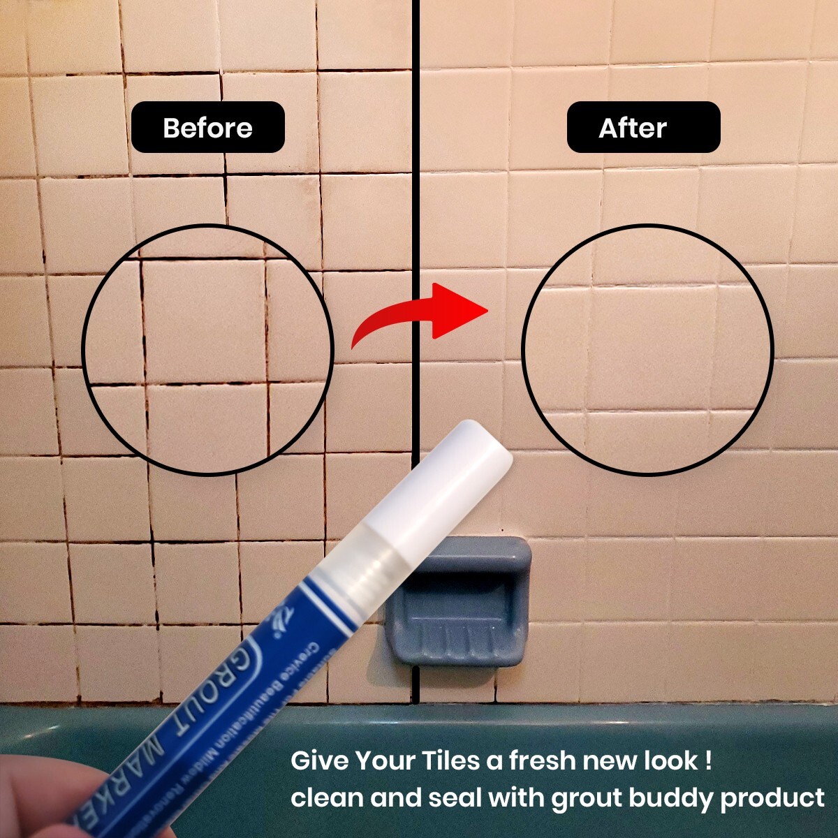 Grout Pen -grout color-sealer pen- Waterproof-mildew proof- Color White