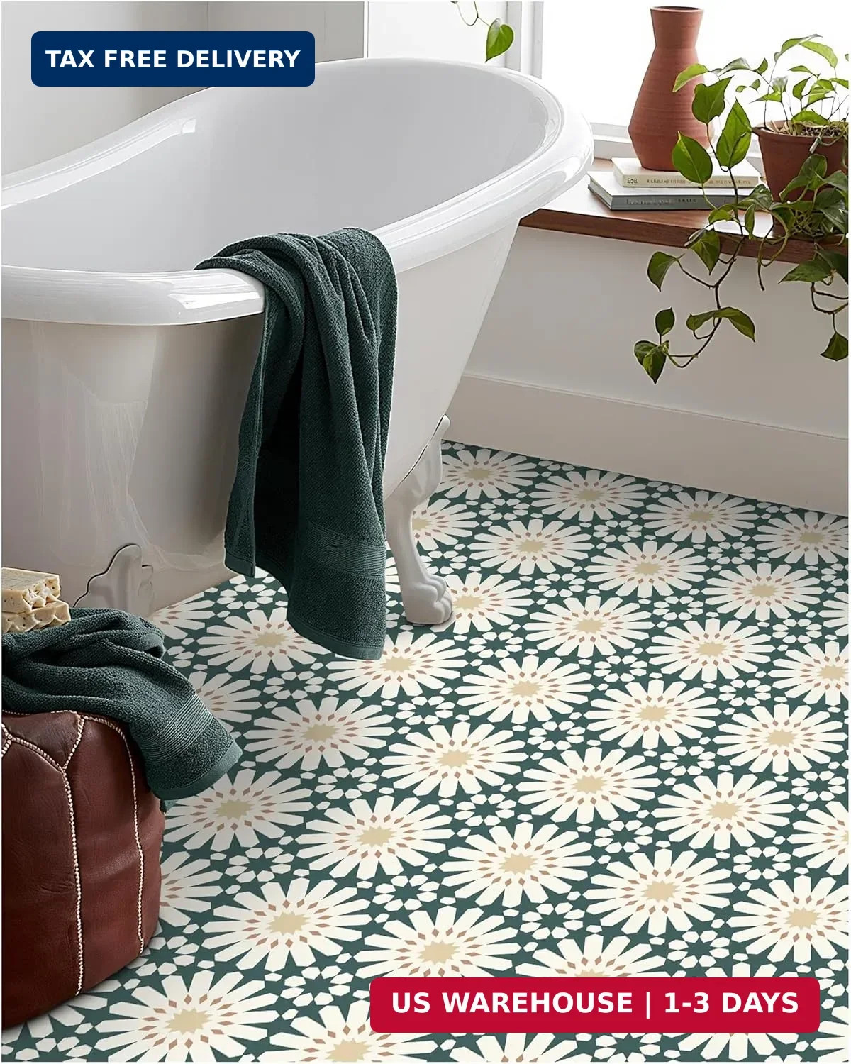 MORCART Peel and Stick Floor Tile, Self-Adhesive DIY Vinyl Flooring, Removable a