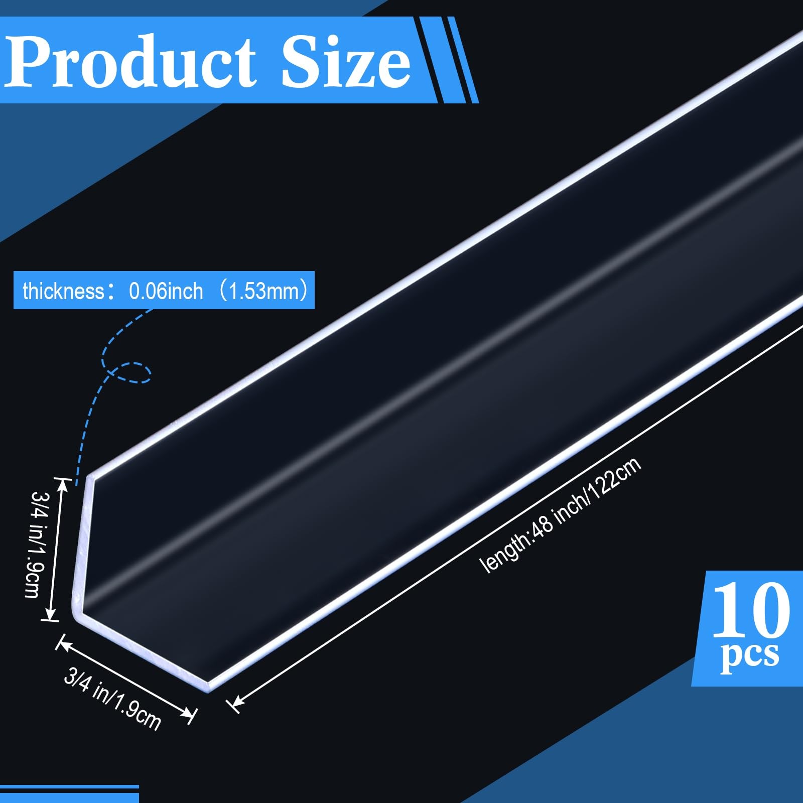 Sasylvia 10 Pcs Wall Corner Protector Guards, Vinyl 3/4 x 48 Inches Corner Tr…