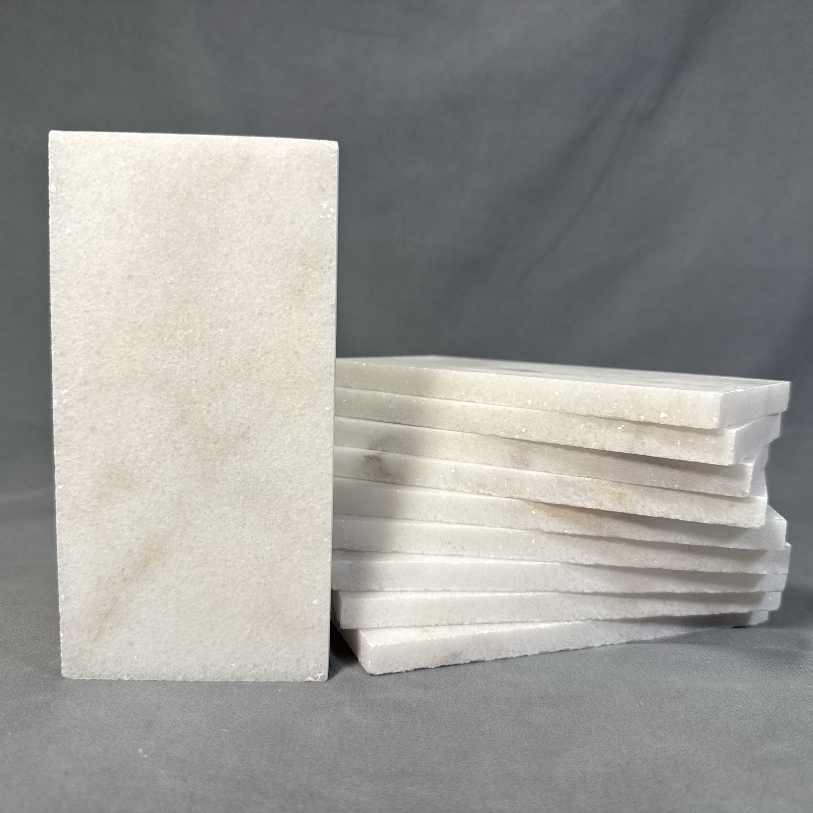 Lot of 10 Carrara White 6×3 Polished Marble Tile Wall Backsplash Bath Craft DIY