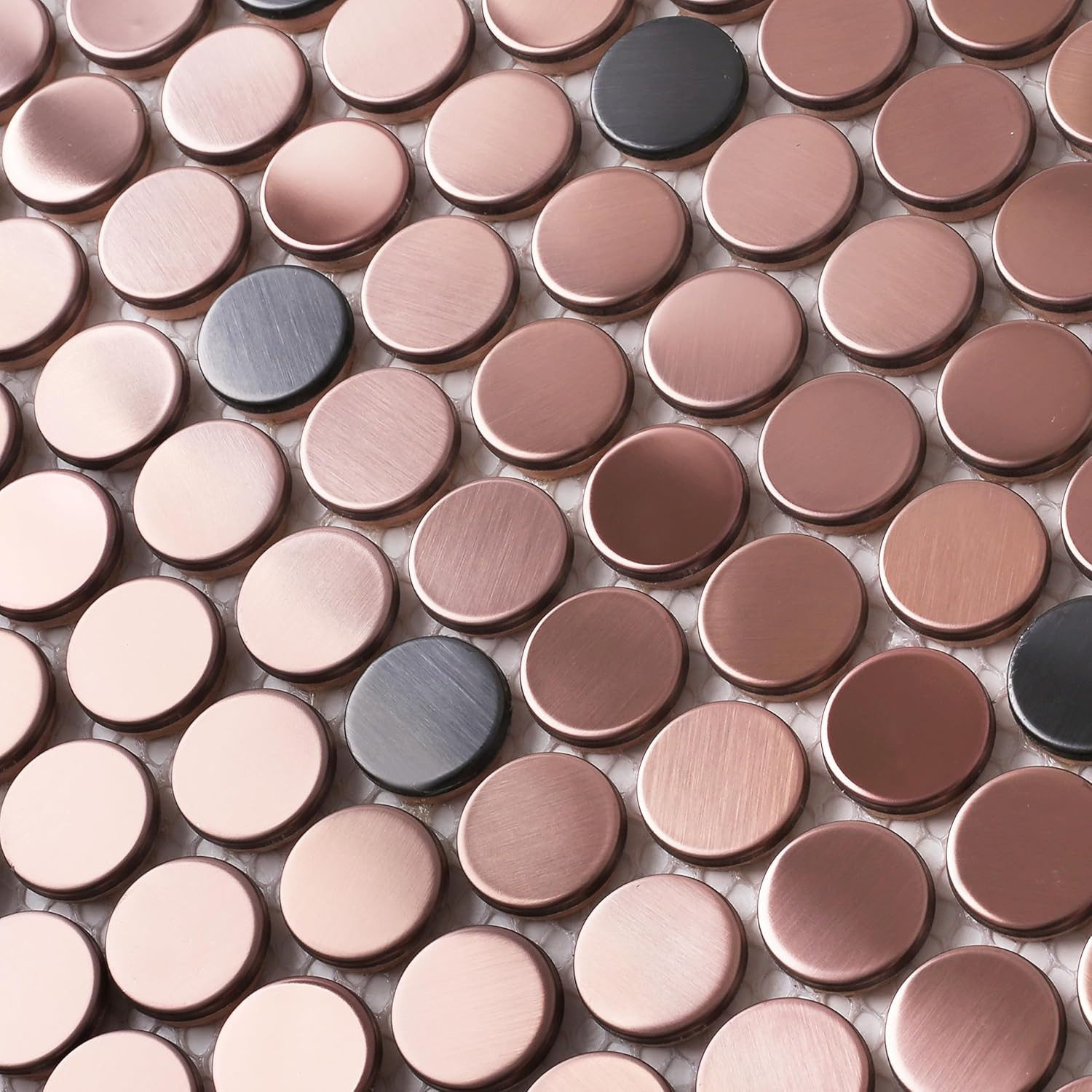 Copper Bronze Penny Round Mosaic Tiles for Kitchen and Bathroom [5 Sheets]