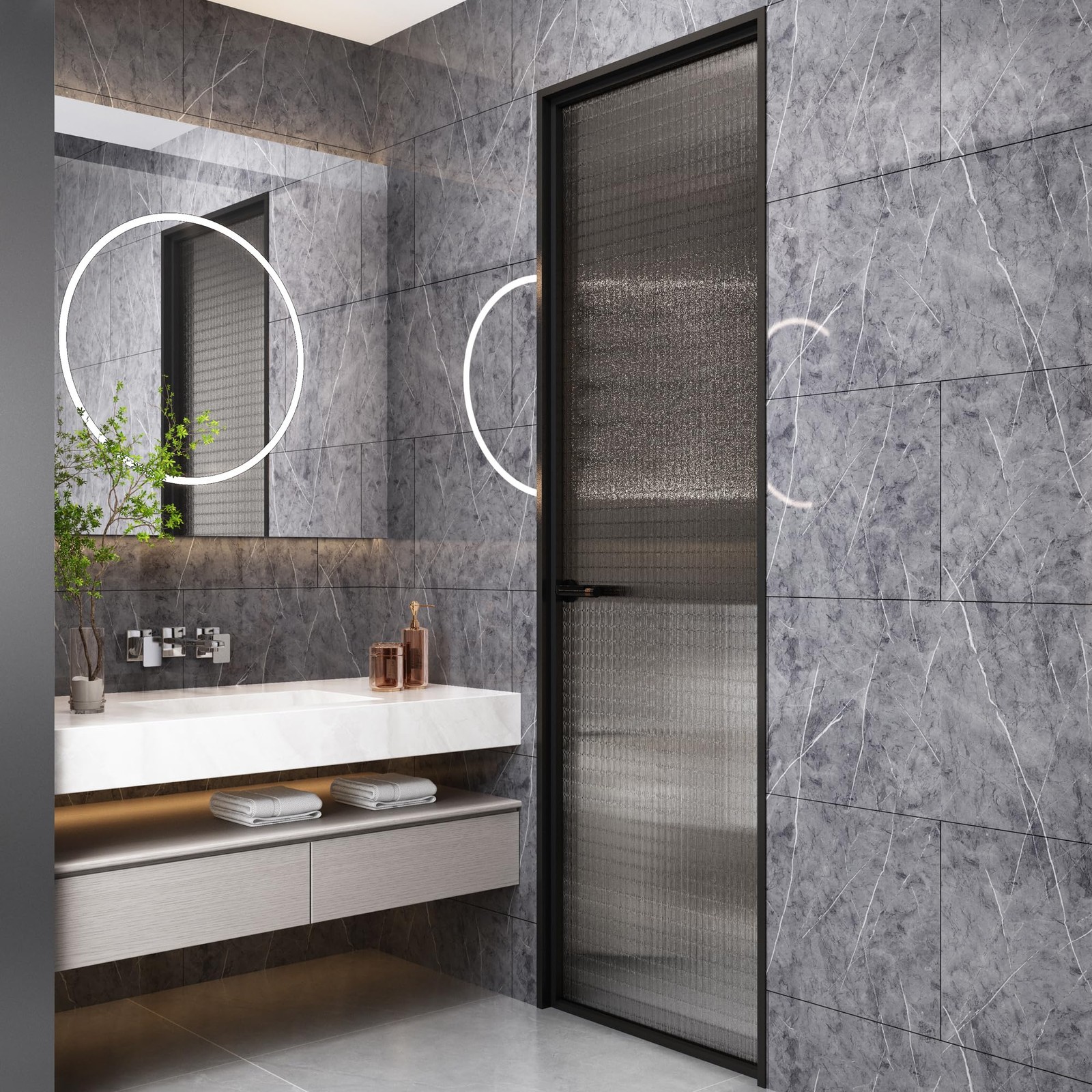 Haimin Wall Panels Peel and Stick 10 Pieces 23.6 x 11.8 inches, Gray-YSH