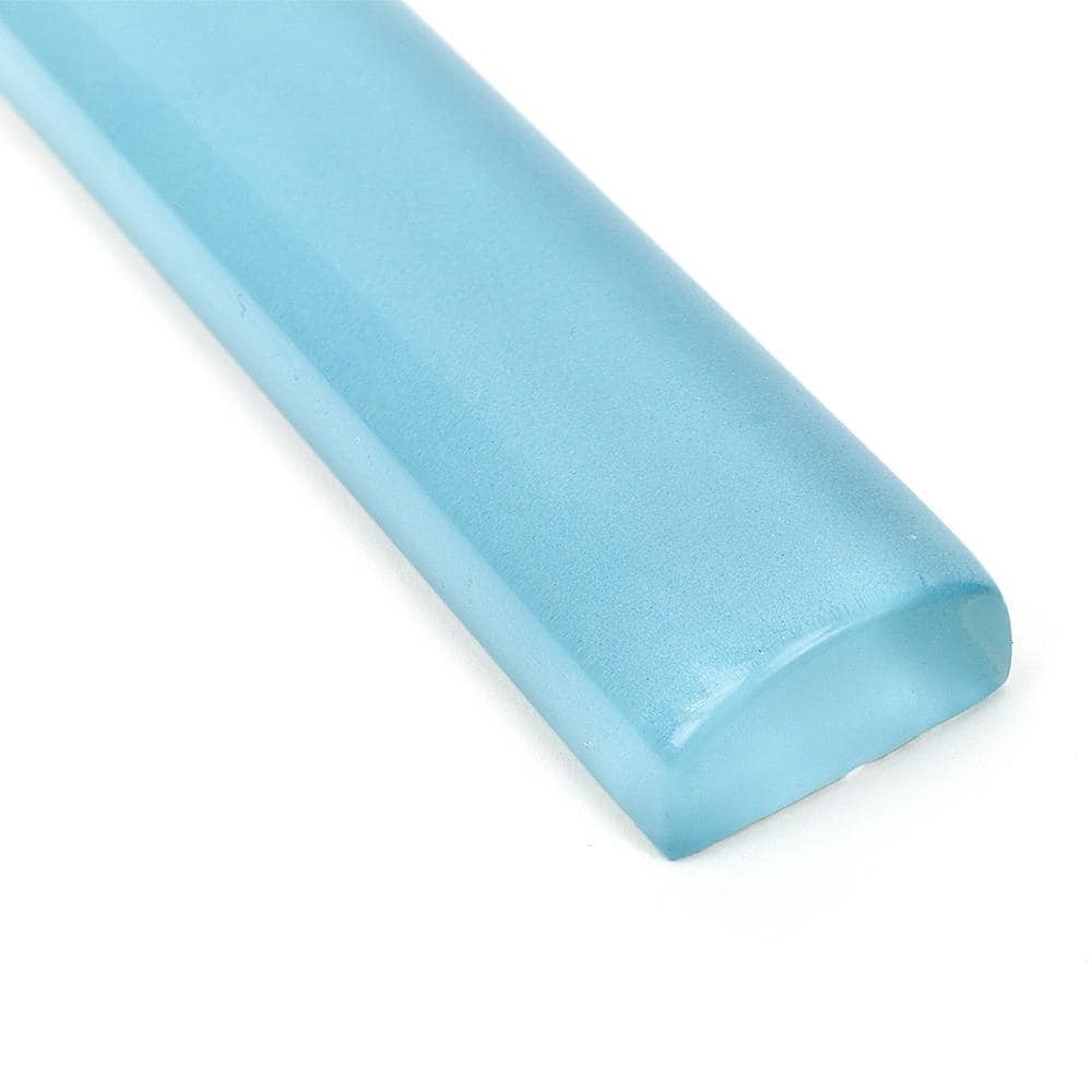 Aqua 3/4 In. X 12 In. Glass Pencil Liner Trim Wall Tile