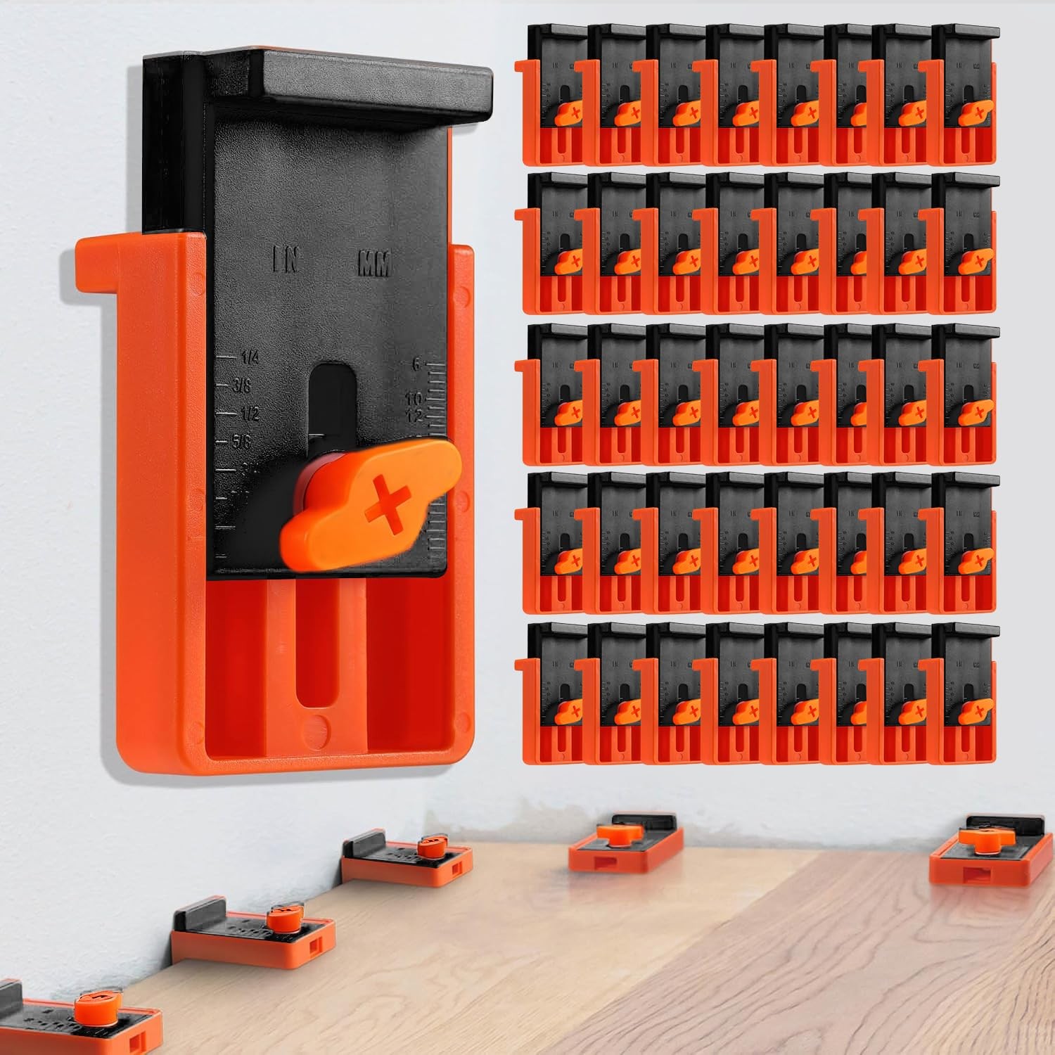 Flooring Spacers 40 Pack Adjustable 1/4 to 1 Inch Vinyl Laminate Wood Install