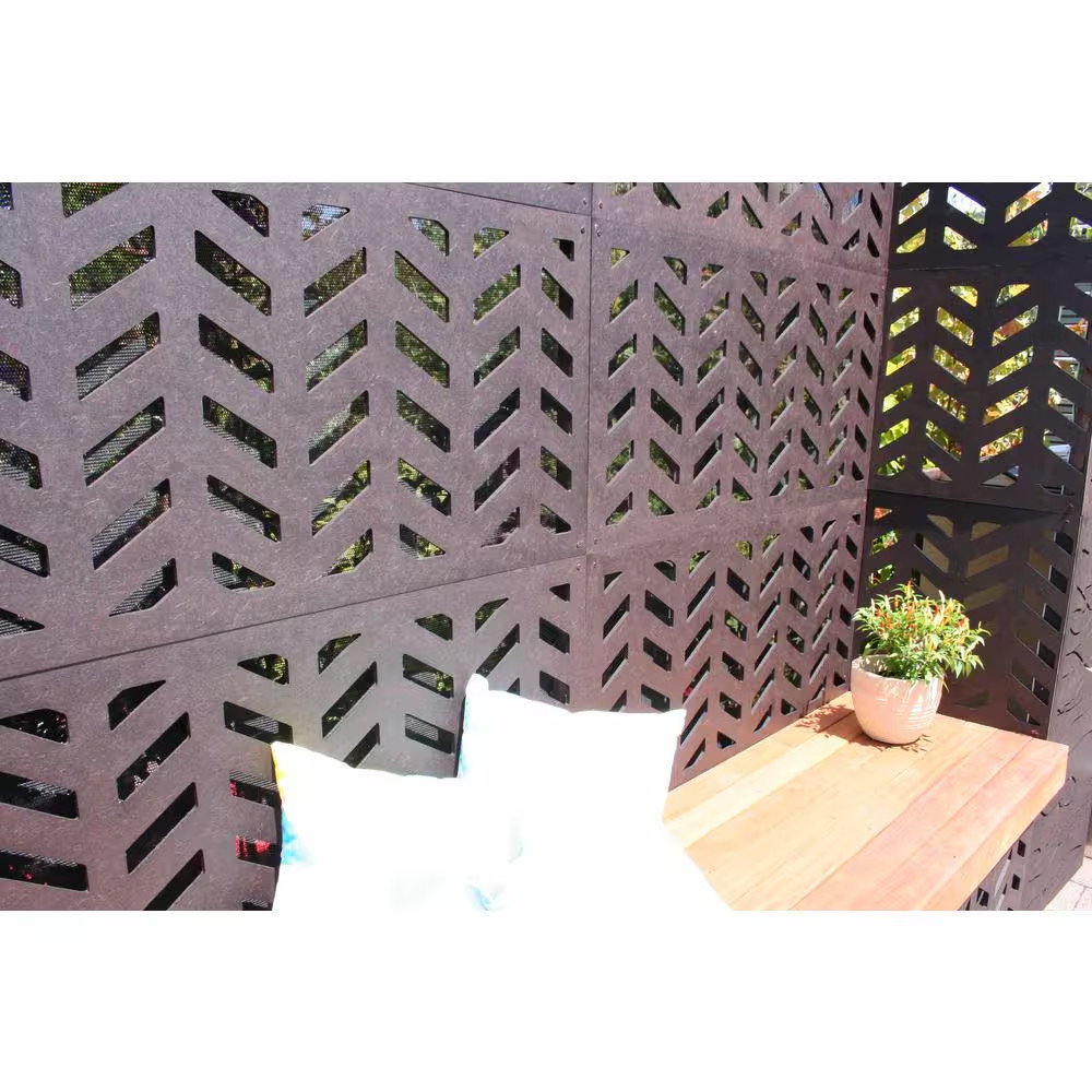 5/16 In. X 24 In. X 48 In. Herringbone Modular Hardwood Composite Decorative Fen