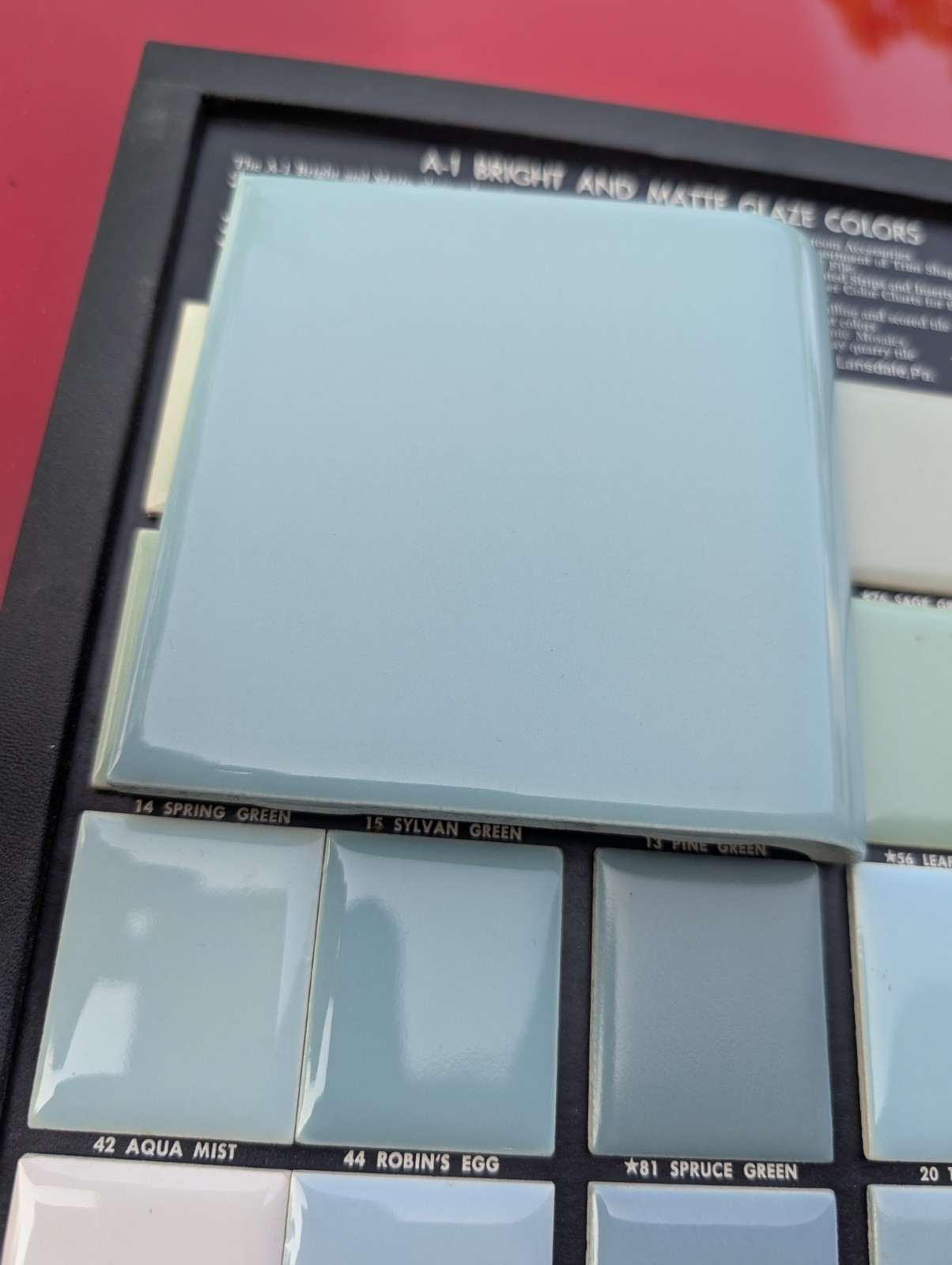 1 pc 4-1/4″ Ceramic Tile Mud Bullnose A4402 #44 Robins Egg American Olean Gloss