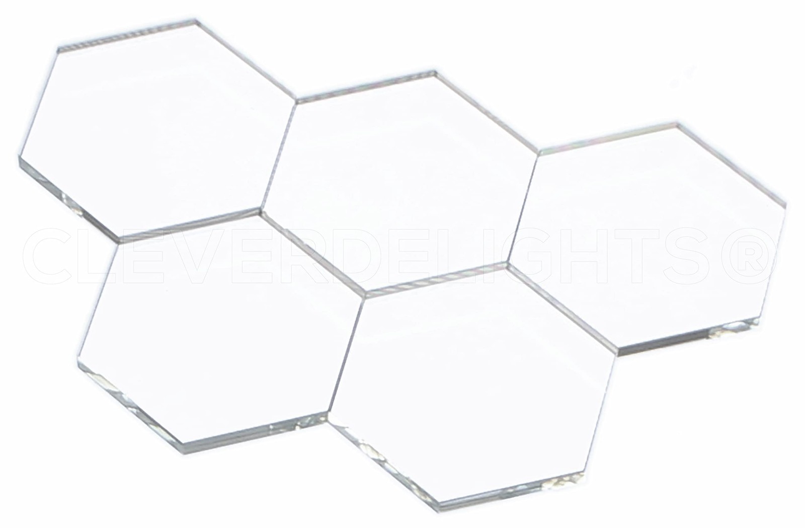 2 Inch Clear Hexagon Glass Tiles – 10 Pack – Art Craft DIY Home Transparent M…