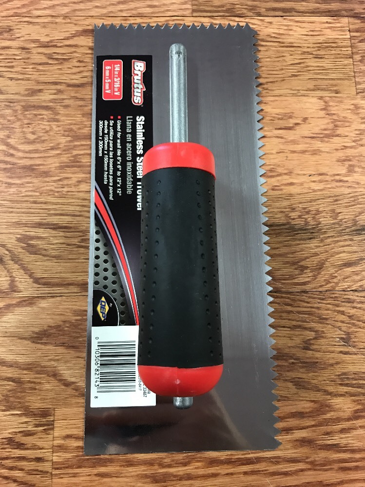 QEP V Notch 11″ Tile and Wood Flooring Trowel 1/4″ x 3/16″