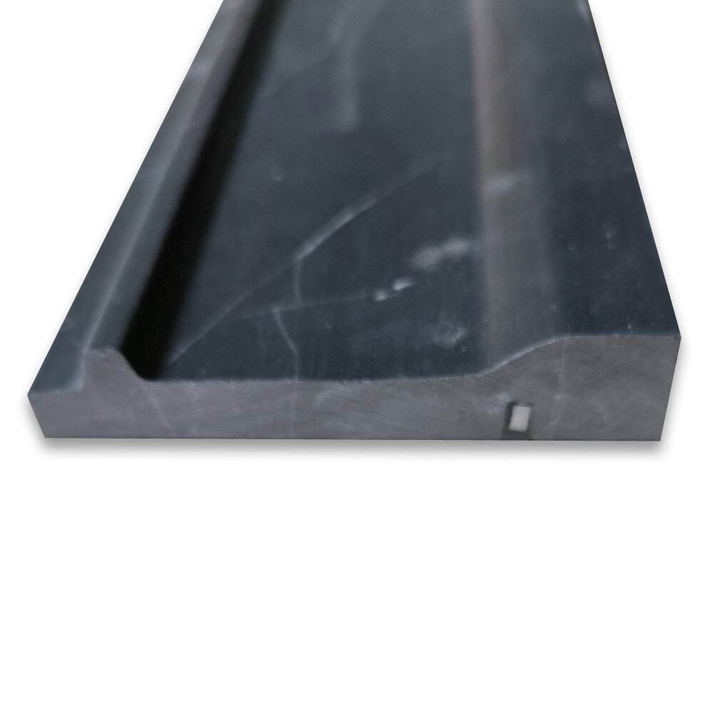 N03H Nero Marquina Black Marble 4×12 Plaza Trim Molding Honed