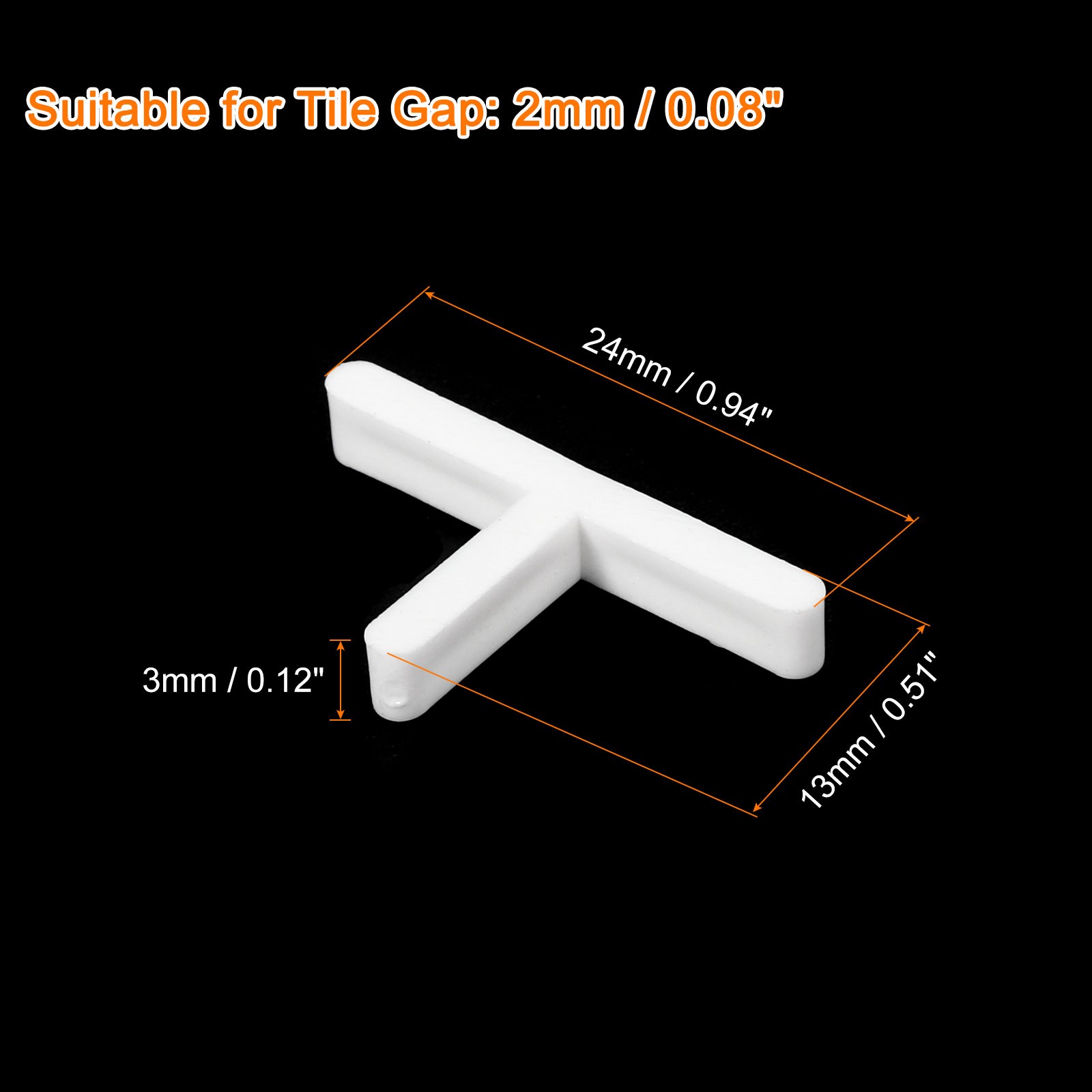 600Pcs Wall Floor Tile Plastic T-Shape Spacers Tiling Tools 2mm 1/16″ White