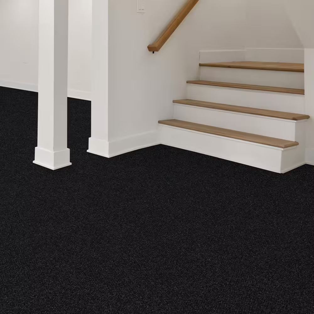 Boone Hobnail Black Residential 18 In. X 18 In. Peel and Stick Carpet Tile Squar