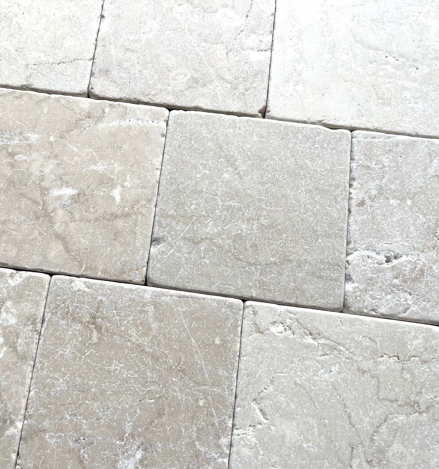 Botticino Crema 4×4 Tumbled Marble Tile Backsplash Floor Wall (Sold by 1 PIECE)