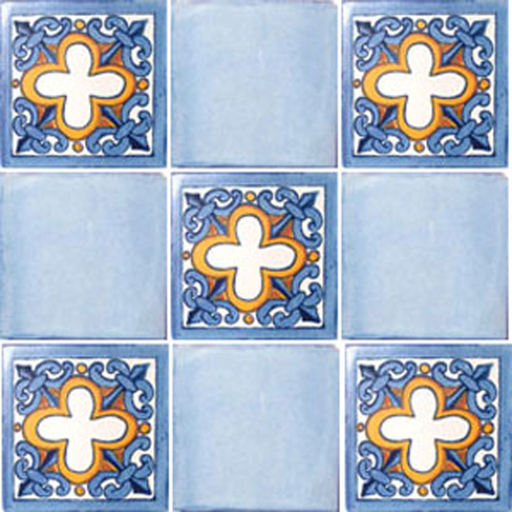 SET #044) With NINE Mexican Tiles Ceramic Clay Handcrafted Mexico
