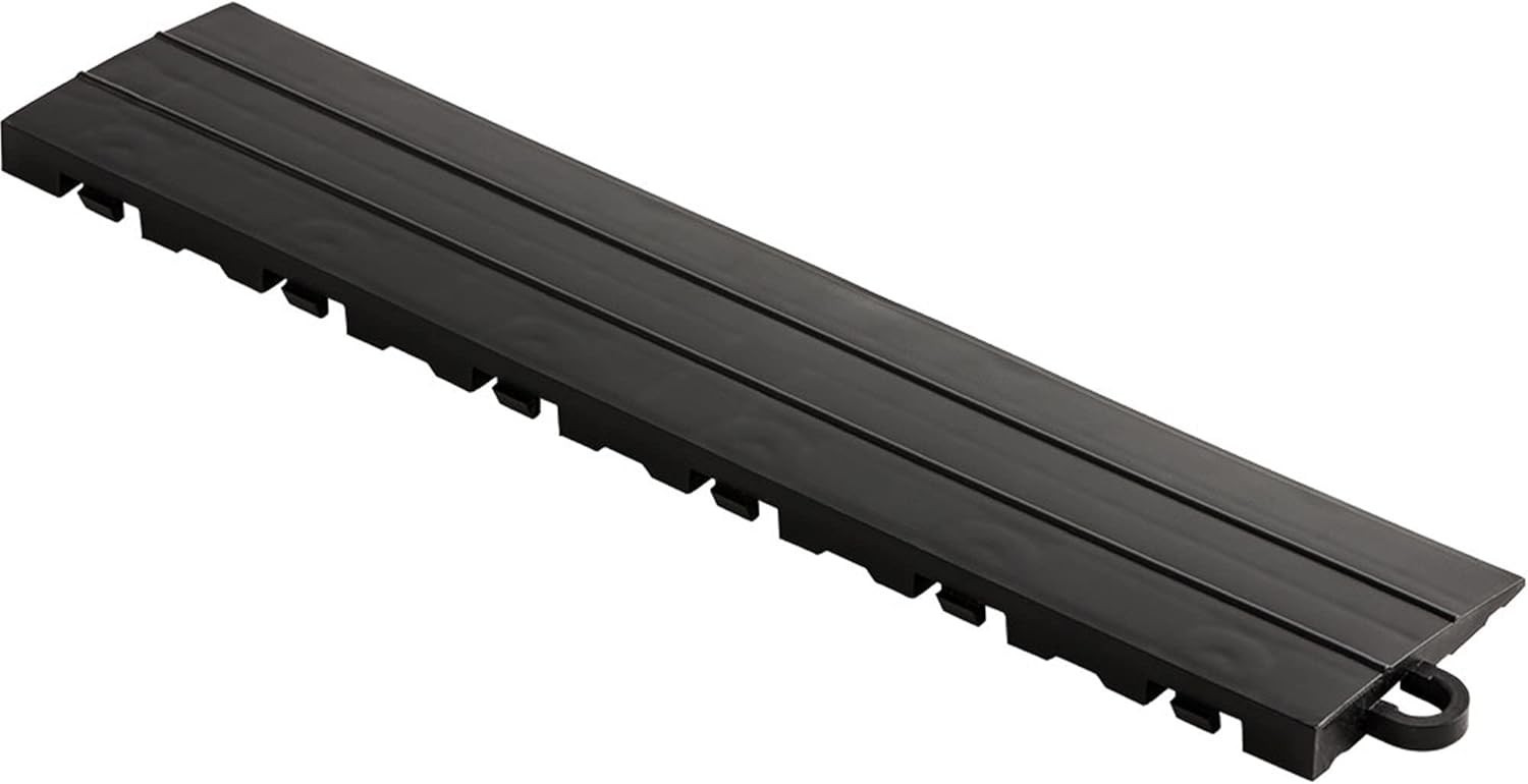Looped Edge Garage Floor Tile 12 x 2.75 x 0.5 in Black 10-Piece Set