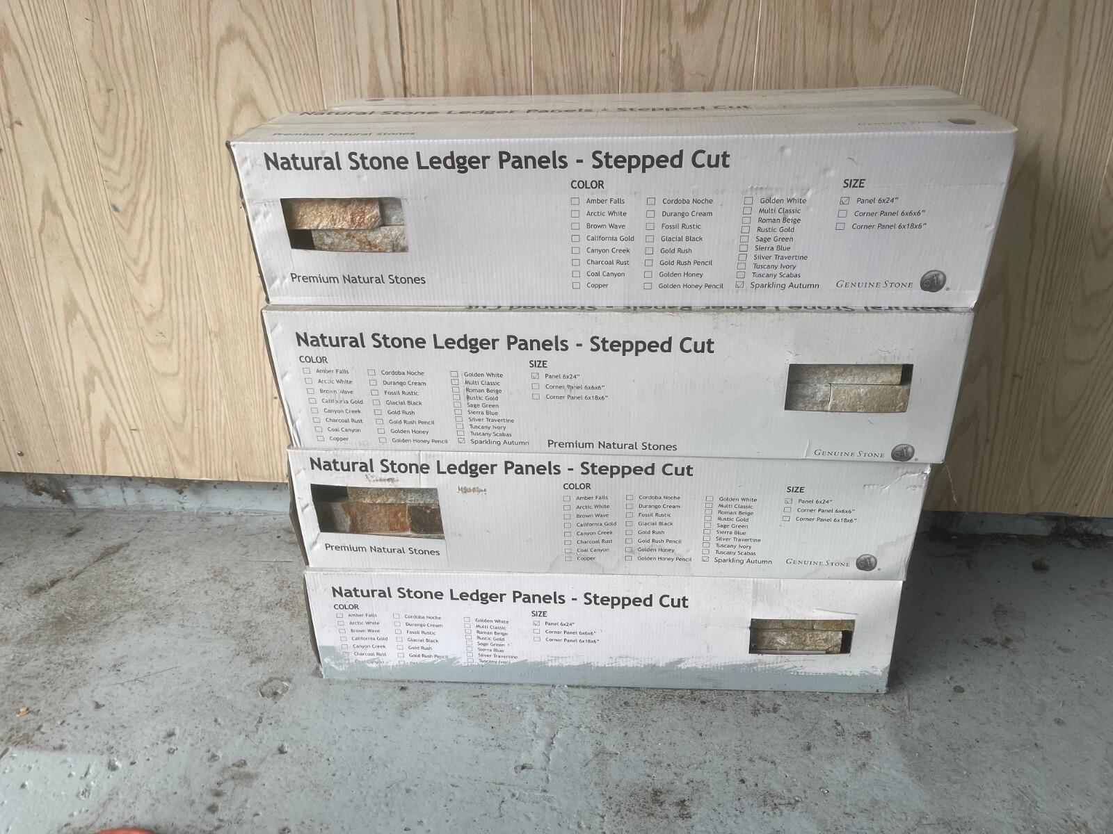 Sparkling Autumn Natural Stone Siding Ledger Panel – 48 Sq Ft Total