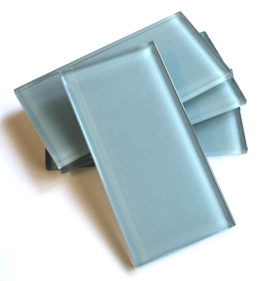 Powder Blue 3×12 Shiny Subway Glass Tile Backsplash Shower Kitchen (1 SF)