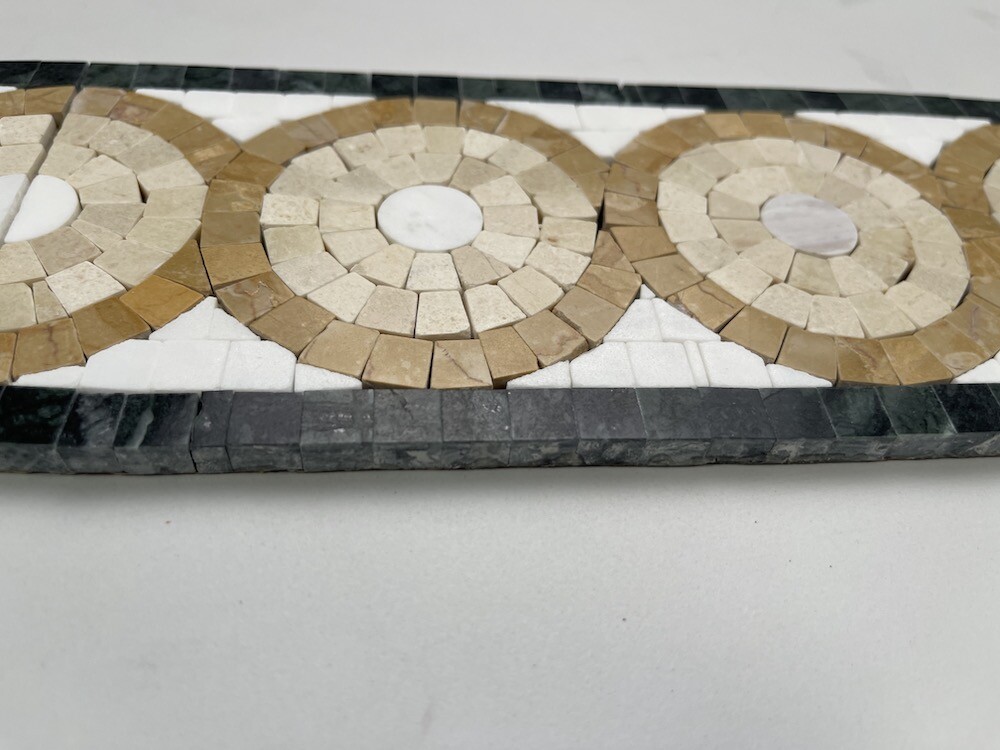 B0084P Marble Mosaic Border Accent Listello Tile Aura Gold 4×11 Polished