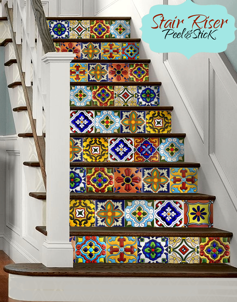 Tile Stickers for Kitchen Backsplash Bathroom Peel and stick Mexican TR001