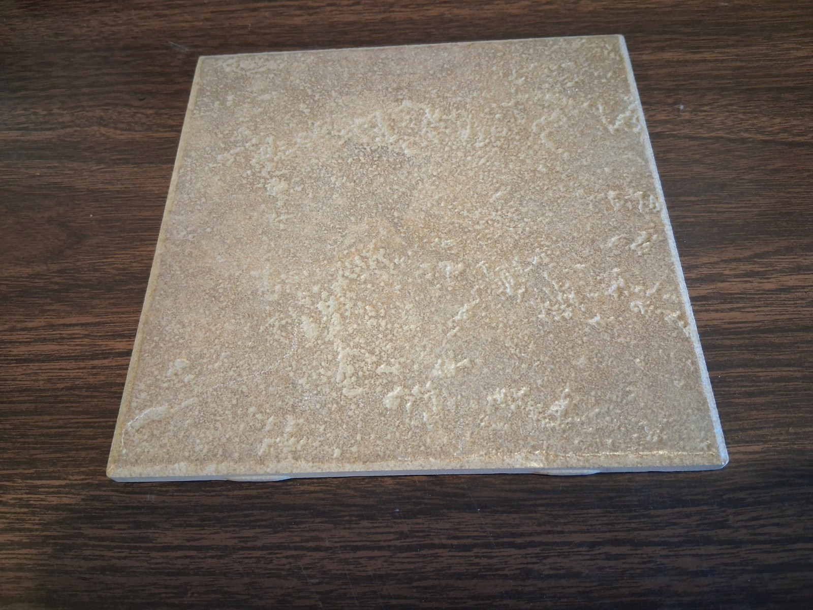 6″ x 6″ DALTILE GLAZED SMOOTH TAN CERAMIC TILE, 1/4″ THICK (SET OF 12 TILES)