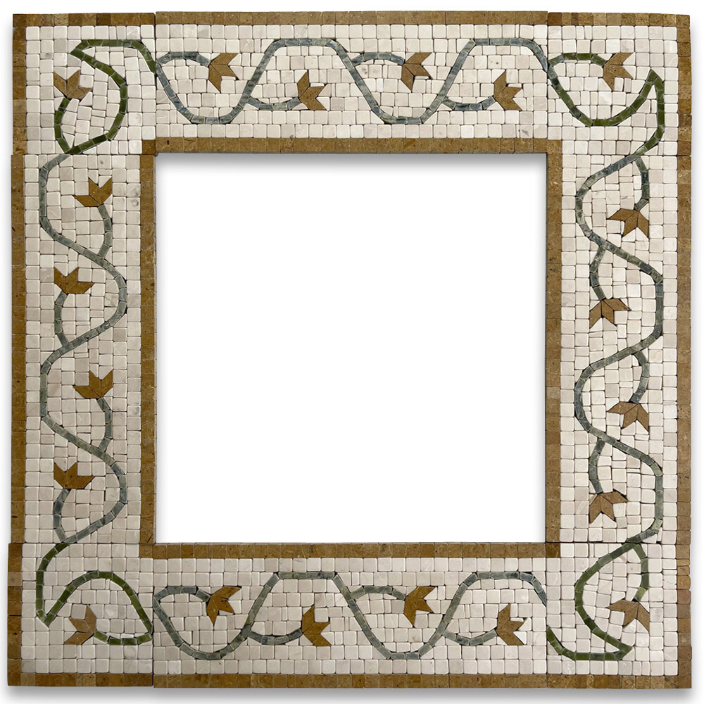 B4665T Marble Mosaic Border Listello Accent Tile Edera Antique 4×11 Tumbled