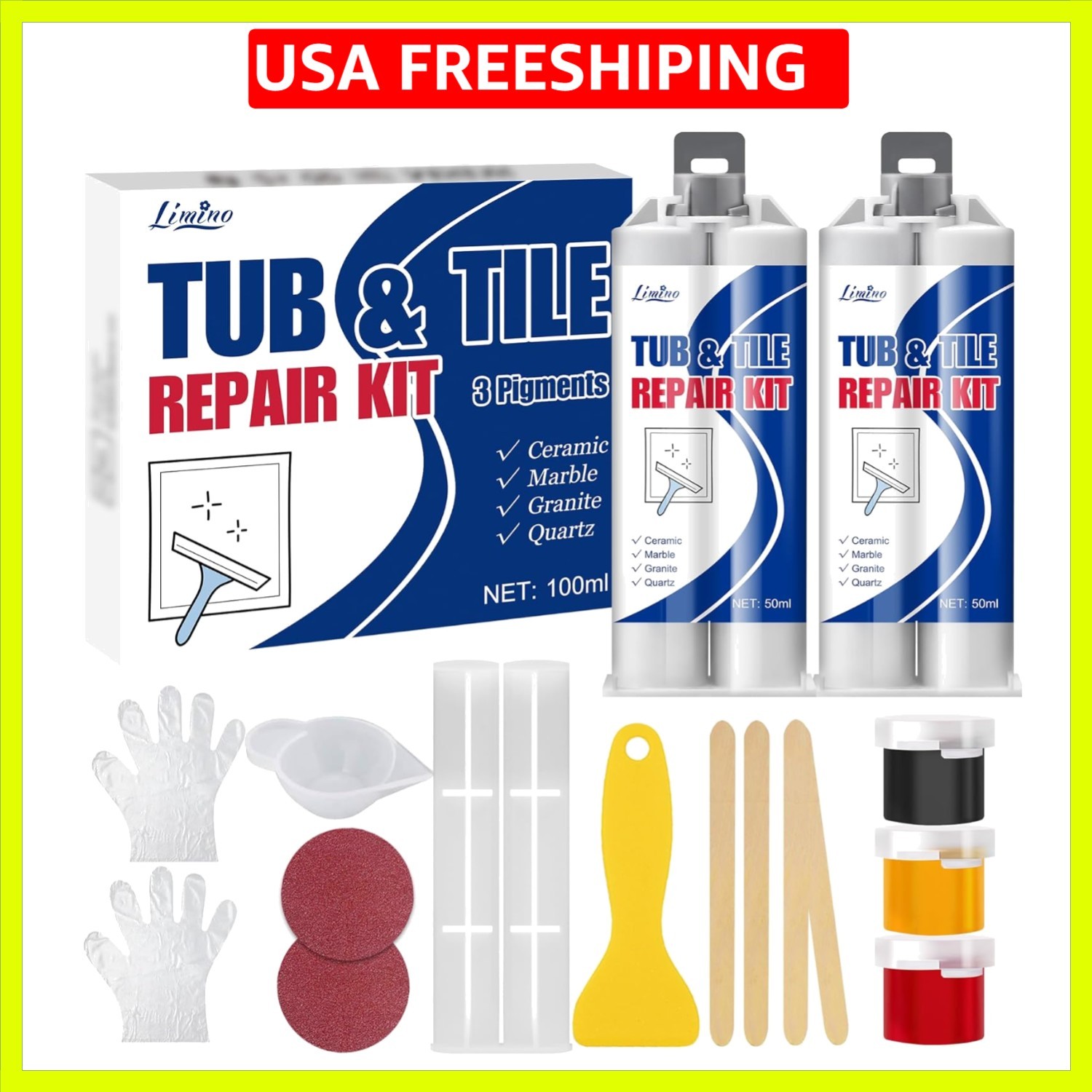 Tile Repair Kit – Porcelain Repair Kit for Repairing Scratches, Chips, Dents,…