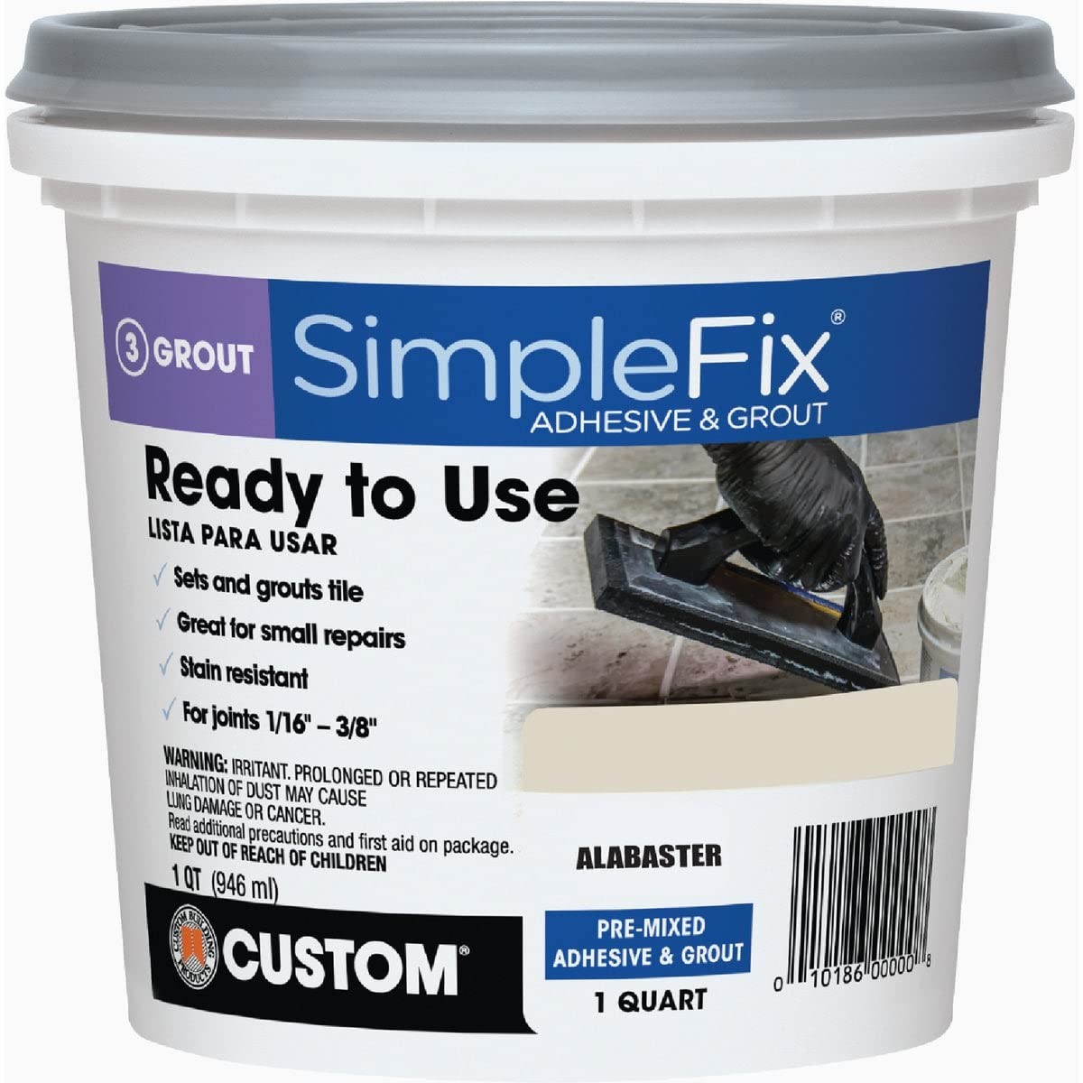 Alabaster Grout 1 Quart Ready To Use Stain Proof Indoor Home Improvement