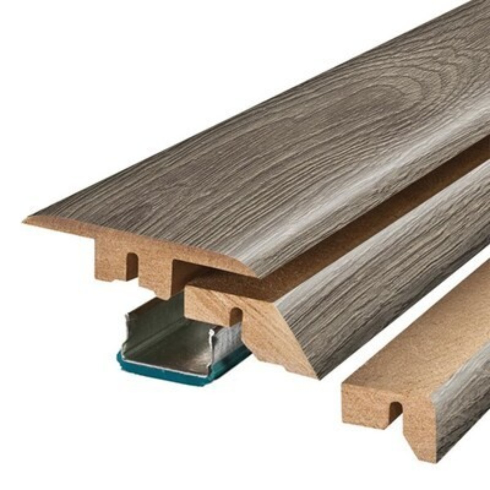 Qty=3 SimpleSolutions Silver Split Oak Model MG001728 MDF 4-in-1 Floor Mouldings