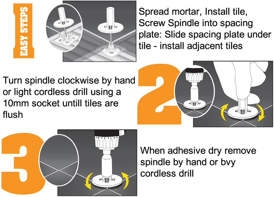 ATR Tile Leveling Alignment System Straight Edge Spacers 2mm & 3mm