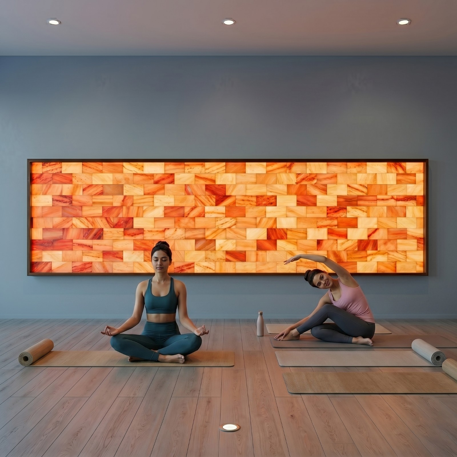 Himalayan Pink Salt Wall Panel Kit 10x4ft Salt Bricks Tiles Spa Sauna LED DIY