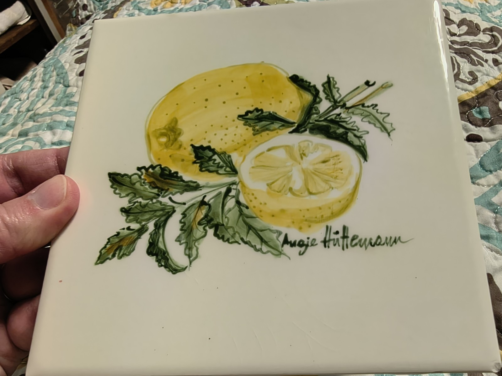 Fruit Tile Lemon French Country Hot Plate Holder