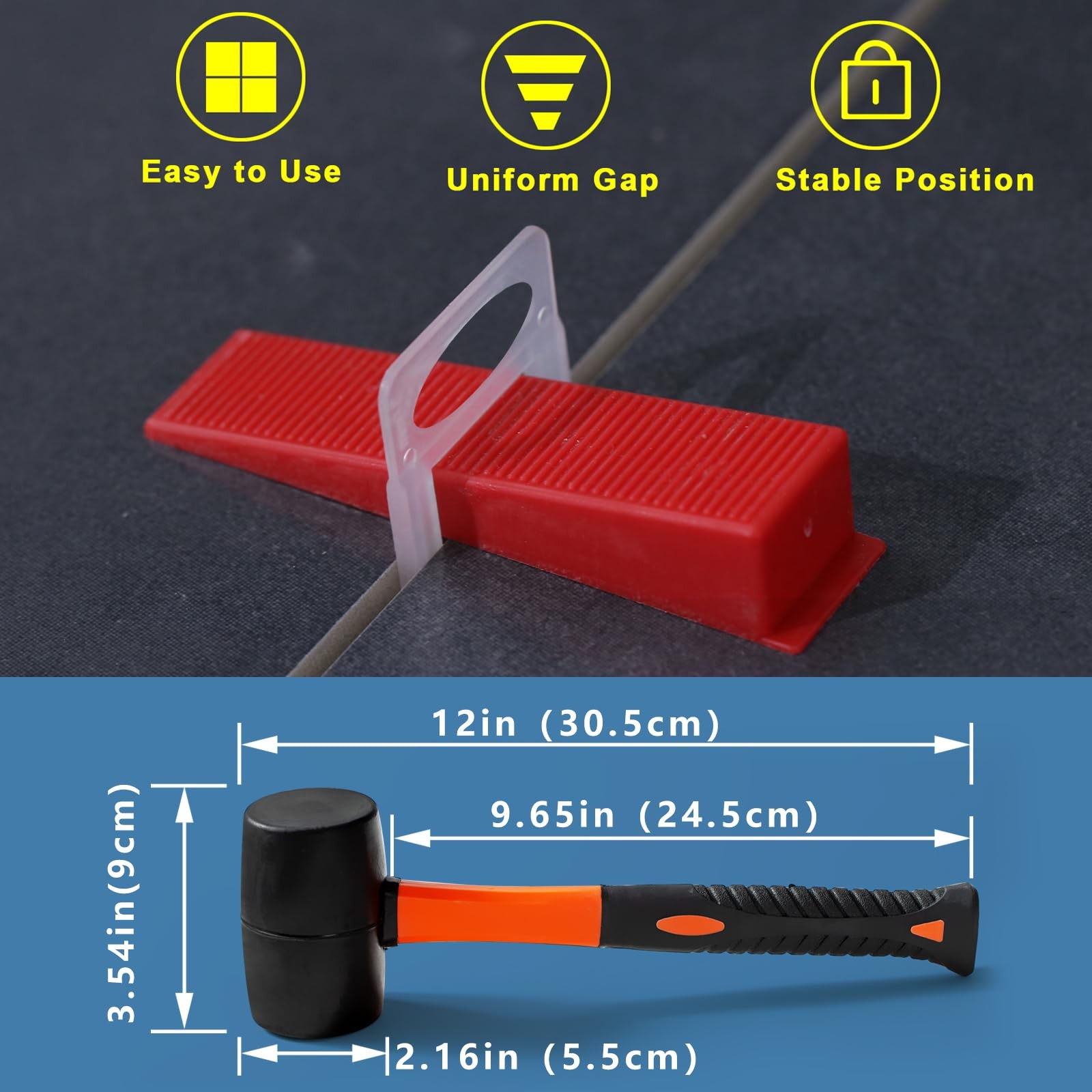 Sodtak Tile Leveling System 1/8 Spacers Tile Leveler Clips Diy Tile Leveler