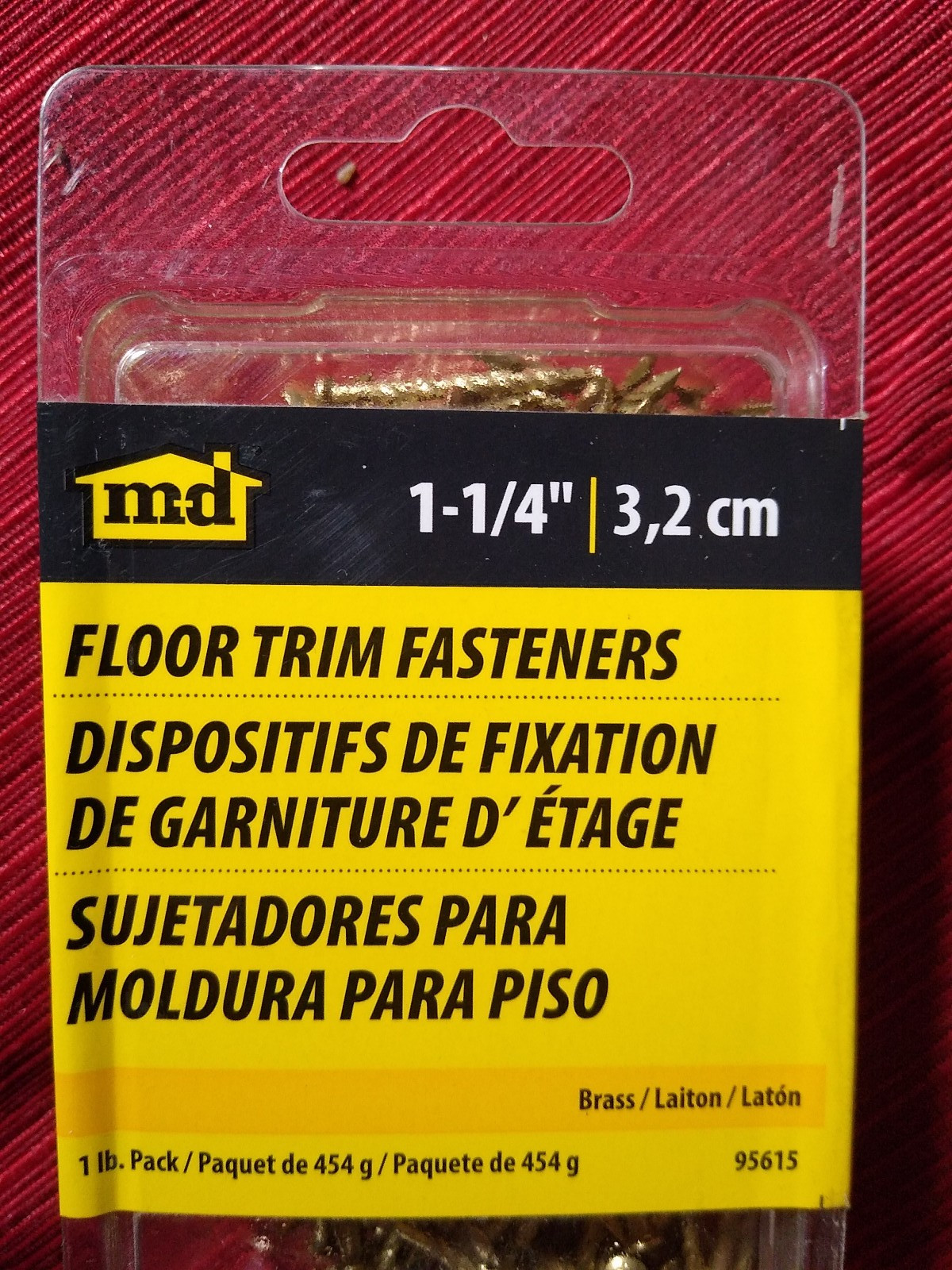 M-D 1-1/4″ Floor Trim Fasteners 1lb pack Brass 95615 – BRAND NEW!