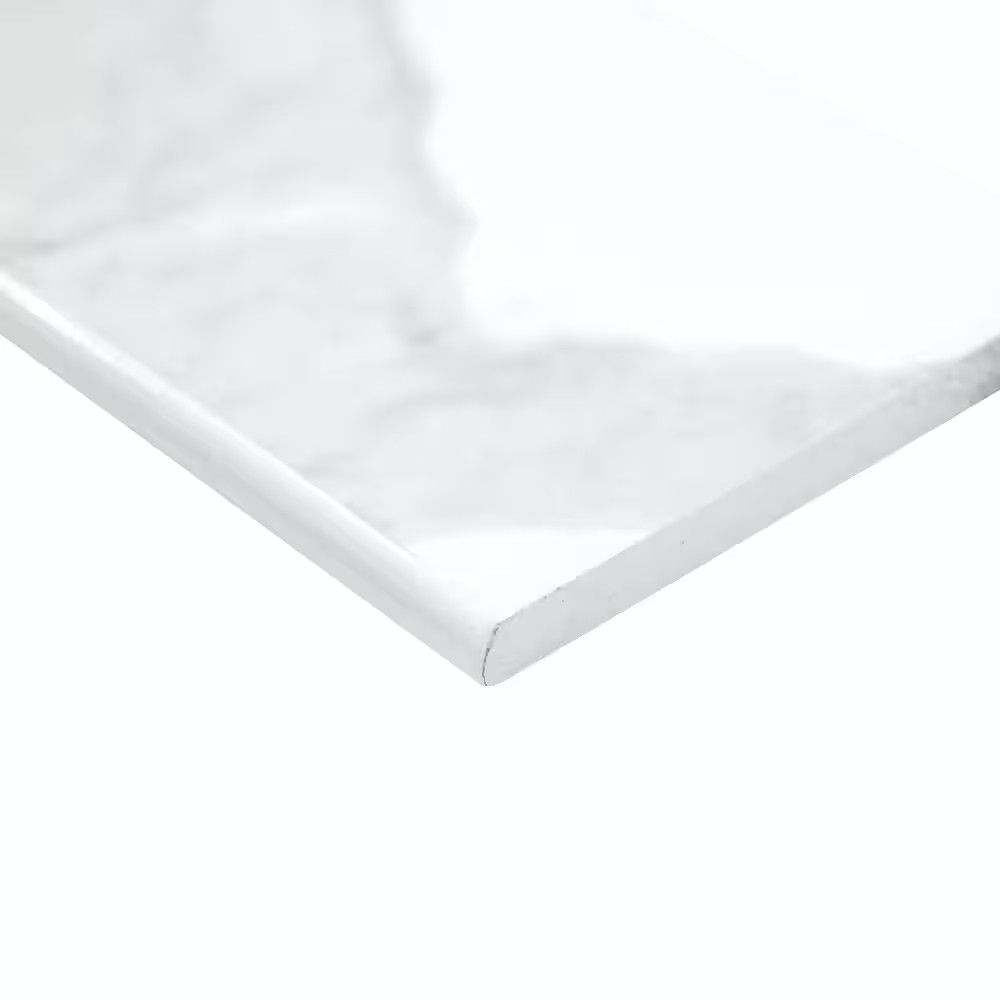 Ader Tegal Bullnose 4 In. X 24 In. Polished Porcelain Floor and Wall Tile (20 Li