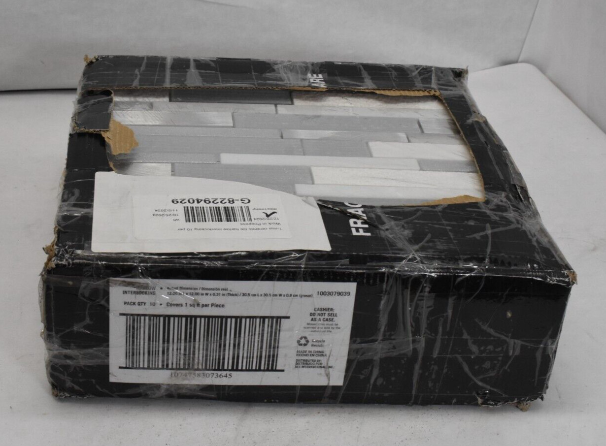 MSI Harlow Interlocking 12″ x 12″ Mixed Multi-Surface Mosaic Tile Lot of 10