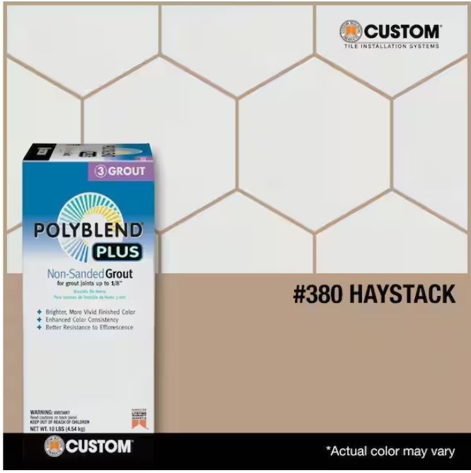 Custom Building Products PolyBlend Plus Non-Sanded HAYSTACK Grout 10 lbs #380