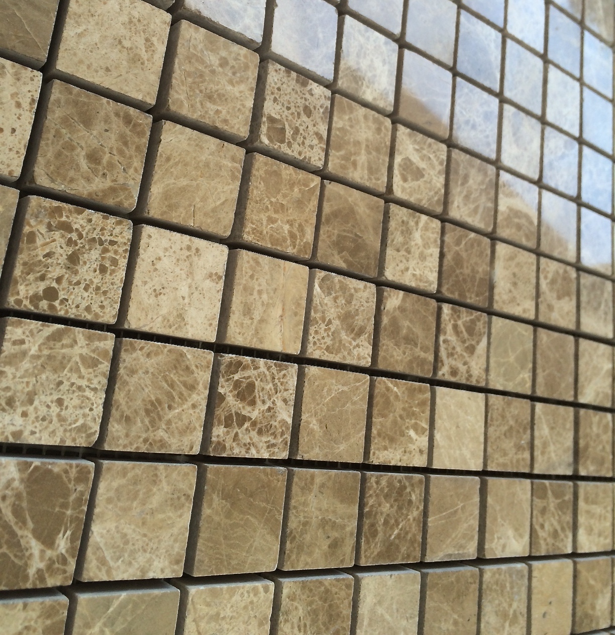 Emperador Light 1X1 Polished Marble Backsplash Straight Edge Wall Mosaic Tile