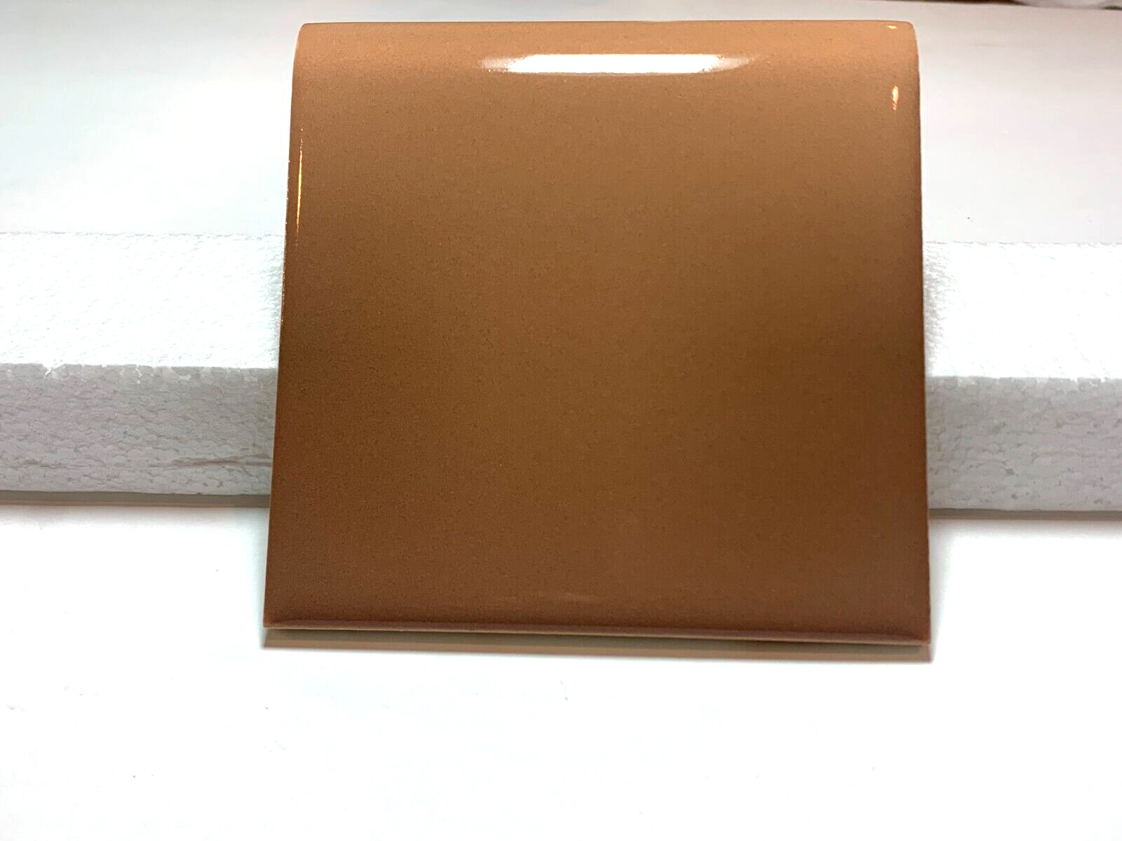 Vintage Stylon ceramic Creme De Mocha Bullnose 4-1/4″ x 4 1/4″ Gloss
